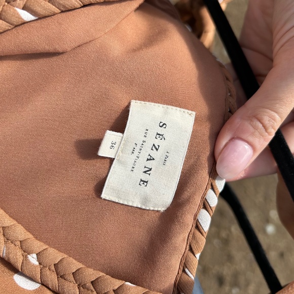 Sezane Brown Polka Dot Midi Dress - Picture 3 of 3